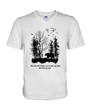 Into The Forest Camping V-Neck T-Shirt thumbnail