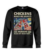 Chickens Make Me Happy Crewneck Sweatshirt thumbnail