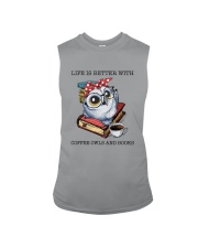Coffee Owls And Books Sleeveless Tee thumbnail