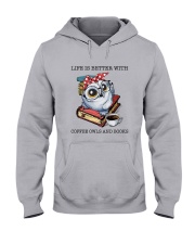 Coffee Owls And Books Hooded Sweatshirt thumbnail