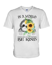 Be Kind Sunflower V-Neck T-Shirt thumbnail