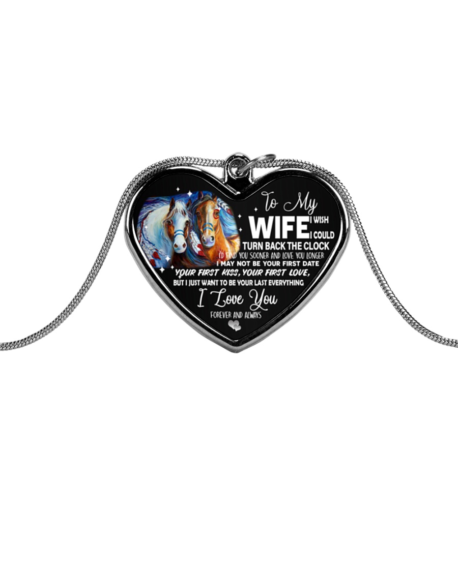 To My Wife Metallic Heart Necklace