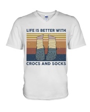 Crocs And Socks V-Neck T-Shirt thumbnail