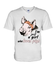 Just A Girl Who Loves Pigs V-Neck T-Shirt thumbnail