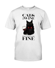 Cats And Wine Classic T-Shirt front