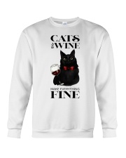 Cats And Wine Crewneck Sweatshirt thumbnail
