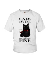 Cats And Wine Youth T-Shirt thumbnail