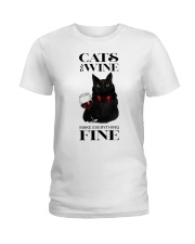 Cats And Wine Ladies T-Shirt thumbnail