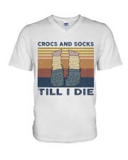 Crocs And Socks V-Neck T-Shirt thumbnail