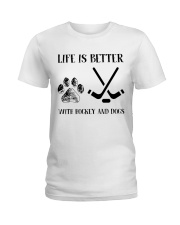 Hockey And Dogs Ladies T-Shirt thumbnail