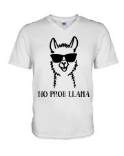 No Prob Llama V-Neck T-Shirt thumbnail