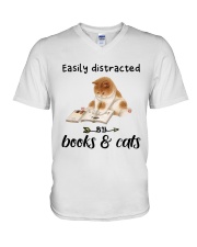 Books And Cats V-Neck T-Shirt thumbnail