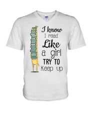 I Read Like A Girl V-Neck T-Shirt thumbnail