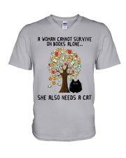 She Also Needs A Cat V-Neck T-Shirt thumbnail