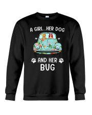 A Girl And Her Dog And Her Bug Crewneck Sweatshirt thumbnail