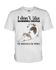 I Dont Like Morning People V-Neck T-Shirt thumbnail