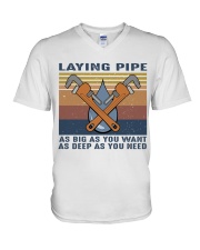 Laying Pipe V-Neck T-Shirt thumbnail