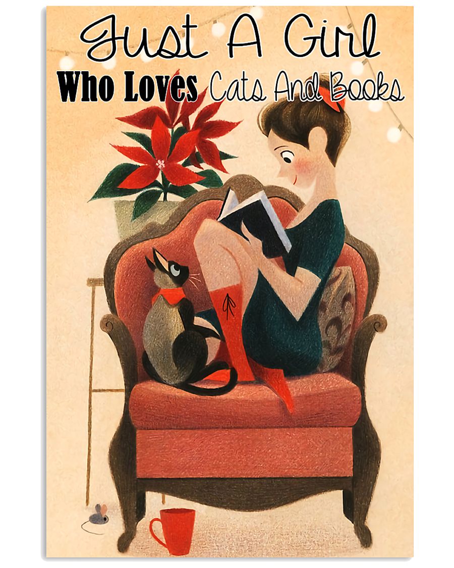 Loves Cats And Books 11x17 Poster