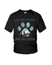 Dogs And Camping Youth T-Shirt thumbnail