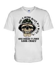 Don't Mess With My Wife V-Neck T-Shirt thumbnail