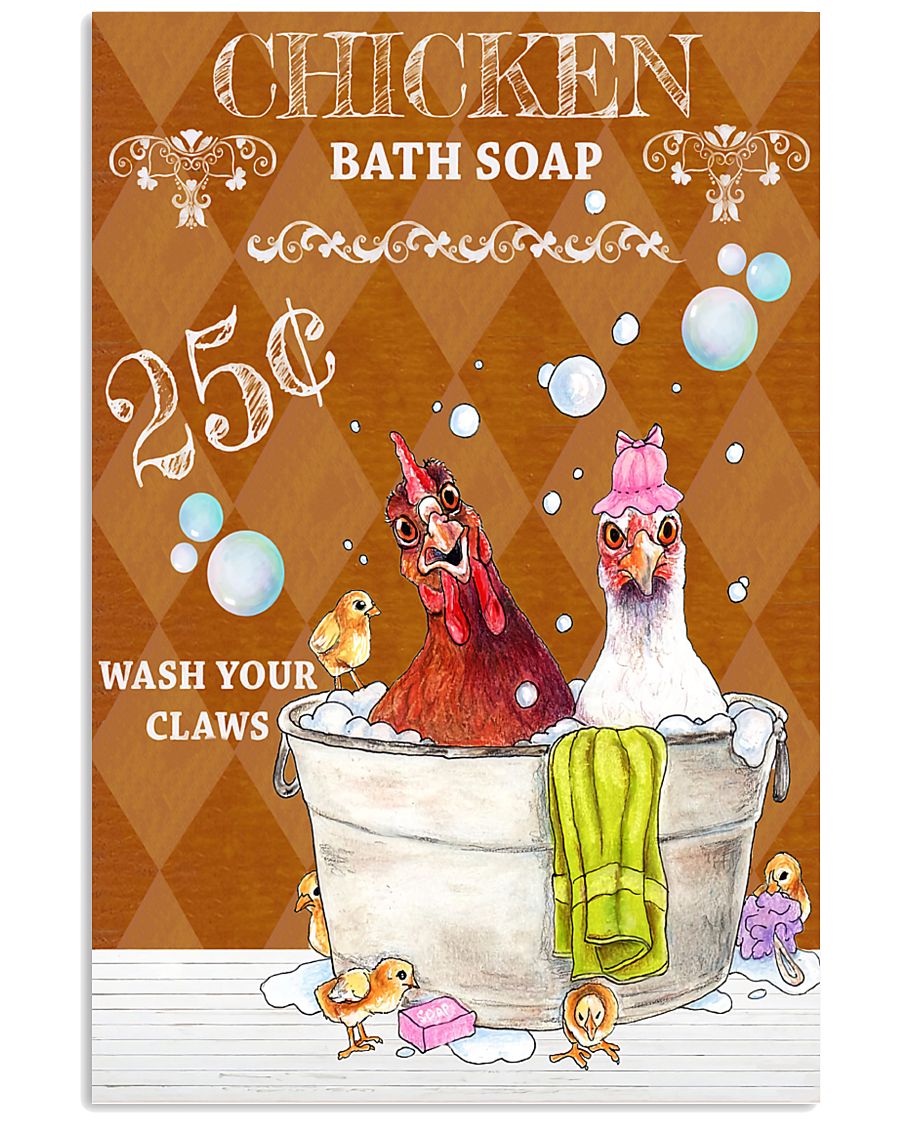 Chicken Bath Soap 11x17 Poster