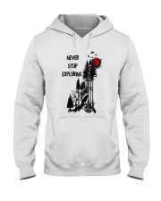 Never Stop Explore Hooded Sweatshirt front