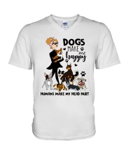 Dogs Make Me Happy V-Neck T-Shirt thumbnail