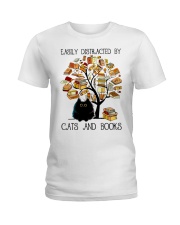 Cats And Books Ladies T-Shirt thumbnail