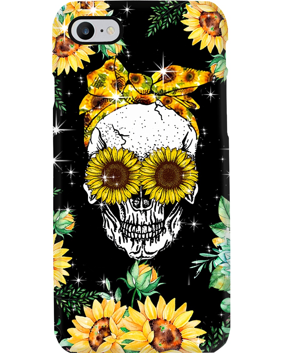 Skull Love Sunflowers Phone Case
