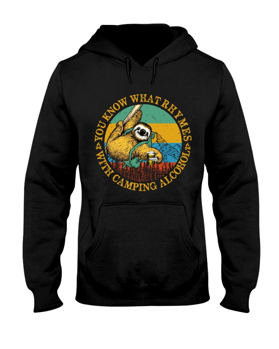 With Camping Alcohol Hooded Sweatshirt