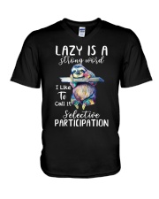 Lazy Is A Strong Word V-Neck T-Shirt thumbnail