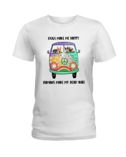 Dogs Make Me Happy Ladies T-Shirt thumbnail