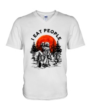 I Eat People V-Neck T-Shirt thumbnail