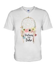 Teaching My Tribe V-Neck T-Shirt thumbnail