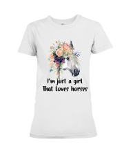 I Am Just A Girl Love Horses Premium Fit Ladies Tee thumbnail