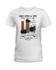 Cats And Books Ladies T-Shirt thumbnail