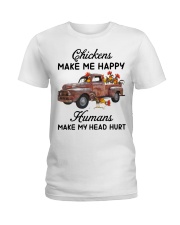 Chickens Make Me Happy Ladies T-Shirt thumbnail