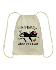 Christmas Wake Me Drawstring Bag thumbnail