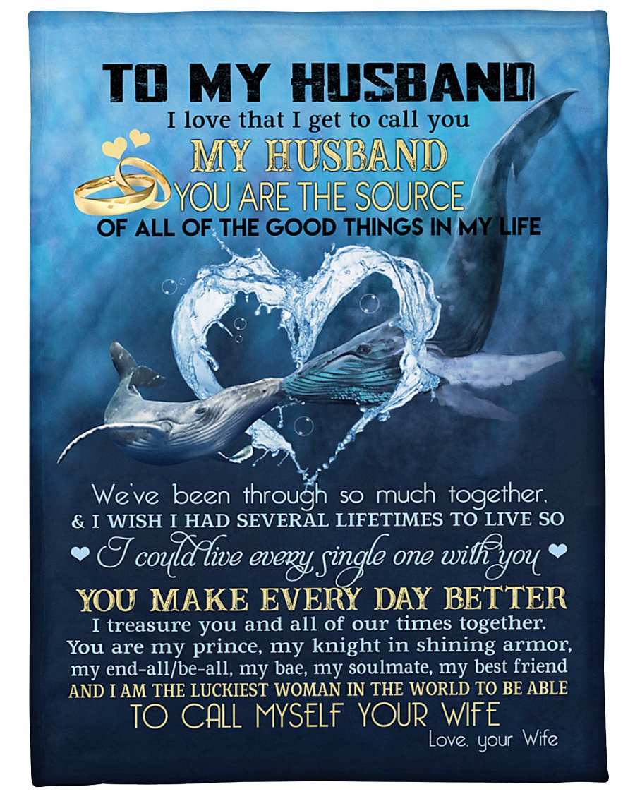 My husband you are my source perfect gift for him Large Fleece Blanket - 60" x 80"