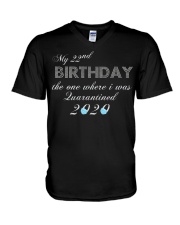 My 22nd birthday the one where i was quarantined V-Neck T-Shirt thumbnail
