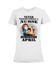 never underestimate a nurse S-4 Premium Fit Ladies Tee thumbnail