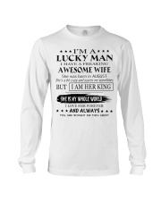 Gifts for Husband- Lucky man- August Long Sleeve Tee thumbnail