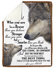 To my dear son never forget who you are Large Sherpa Fleece Blanket - 60" x 80" thumbnail