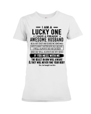 I'm a lucky one i have a freaking awesome husband Premium Fit Ladies Tee thumbnail