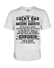 I am a lucky dad i have an awesome daughter V-Neck T-Shirt thumbnail