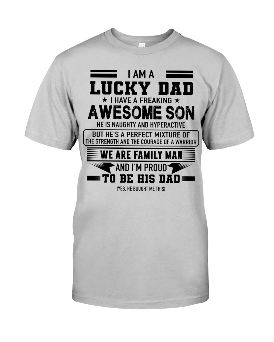 I am Lucky Dad - Awesome Son - Ruby Classic T-Shirt