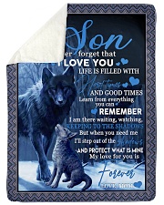 To my son never forget that i love you gift Large Sherpa Fleece Blanket - 60" x 80" thumbnail