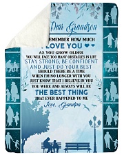 To my dear grandson never forget that i love you Large Sherpa Fleece Blanket - 60" x 80" thumbnail