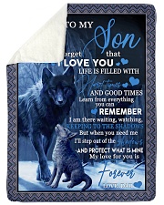 To my son never forget that i love you gift Large Sherpa Fleece Blanket - 60" x 80" thumbnail