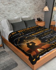 To my husband with love Large Sherpa Fleece Blanket - 60" x 80" aos-sherpa-fleece-blanket-lifestyle-front-04